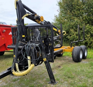 Moheda skogsekipage vagn K90s+Kran K35 mm. Moheda Skogsekipage K35kran+K90Svagn - Ett fint skogekipage i bra skick. 
- Radiostyrd vinsch med sndare
- Hydrauliskt utskjut och stdben
- Vagnsstyrning fr kad manvrerbarhet