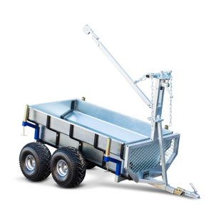 Skogsvagn Bonnet Myran till ATV Bonnet Myran Skogsvagn Storsäljaren Myran är en enkel och robust skogsvagn till din ATV. galvaniserad, ledbart drag, 
solida axeltappar och avtagbara stöttor. Klättrande, smörjbar boggi ger bra terräng- och köregenskaper.
Specifikationer
Dimension ram: 6x6 cm
Total längd: 330 cm
Bredd: 127 cm
Lastarea: 0,45 m2
Maxlast: 800 kg
Däck: 22x11-10
Vikt: 200 kg

Kran och flakinsatts finns att köpa till